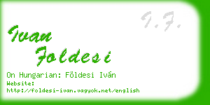 ivan foldesi business card
